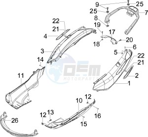 X7 125 ie Euro 3 drawing Side cover - Spoiler