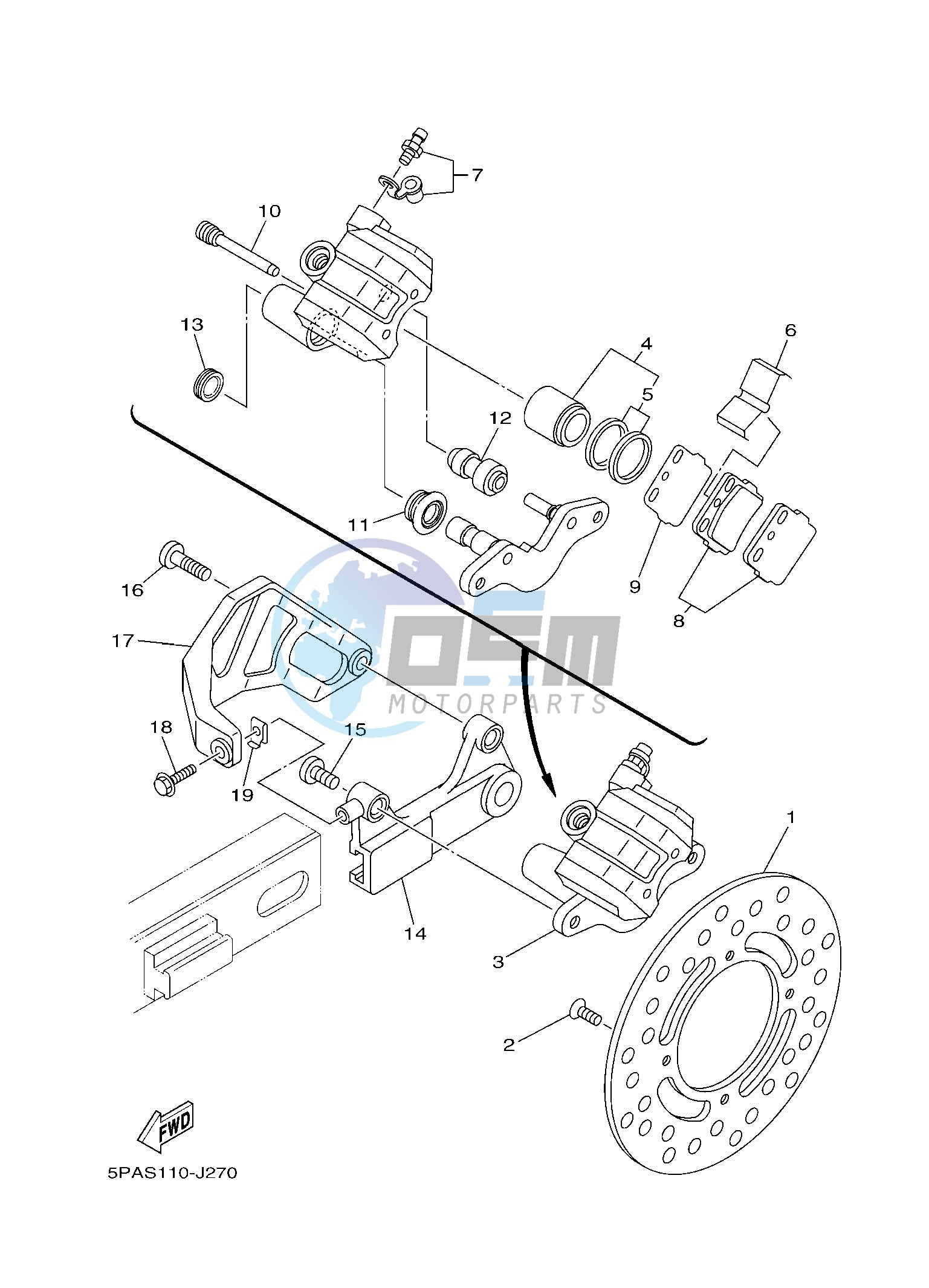 REAR BRAKE CALIPER