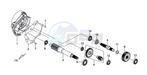 TONIK 125 drawing CRANKCASE - DRIVE SHAFT