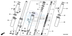 VT750C9 Australia - (U / MME) drawing FRONT FORK