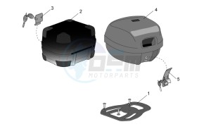 Scarabeo 50 2t e2 (eng. piaggio) drawing Acc. - Top/cases side cases