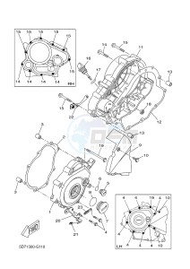 YZF-R125A R125 (5D7N) drawing CRANKCASE COVER 1