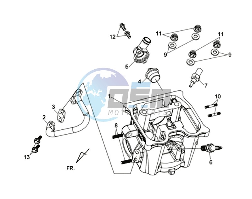 CYLINDER HEAD CPL   / THERMOSTAT