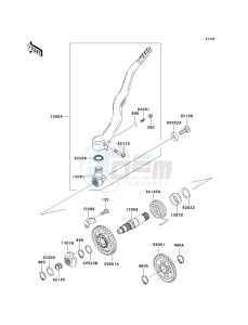 KLX 450 A [KLX450R] (A8F-A9F) A9F drawing KICKSTARTER MECHANISM