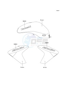 ER 650 A [ER-6N (EUROPEAN] (A6S-A8F) A8F drawing DECALS-- GREEN- --- A8F- -