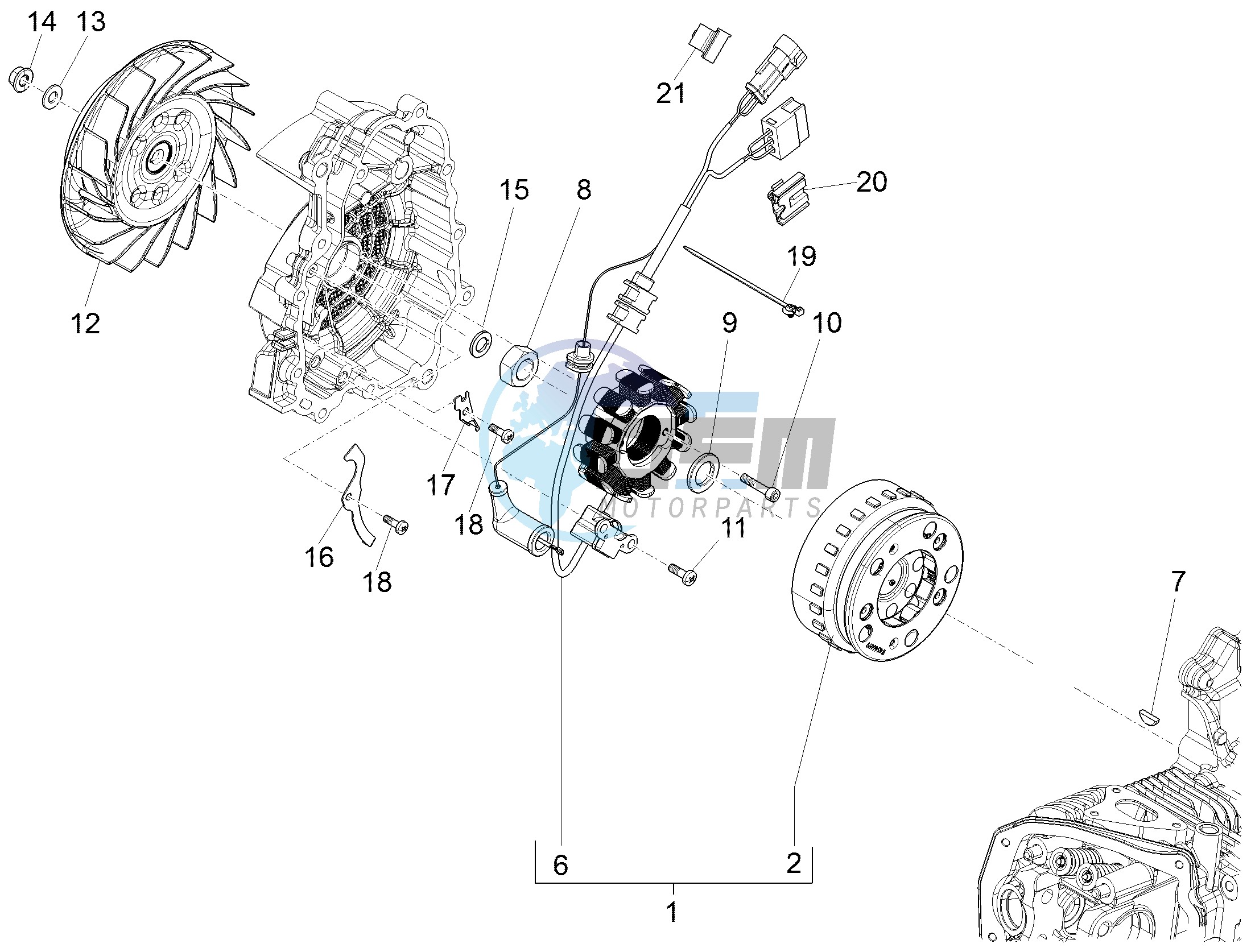 Flywheel magneto