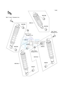 KLF 250 A [BAYOU 250] (A6F-A9F) A8F drawing SHOCK ABSORBER-- S- -