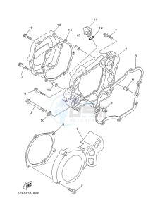 YZ85 YZ85LW (1SN4 1SN6 1SP4 1SP6) drawing CRANKCASE COVER 1