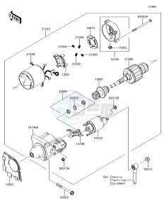 MULE SX 4x4 KAF400HJF EU drawing Starter Motor