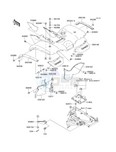 KVF 650 A [PRAIRIE 650 4X4] (A1) [PRAIRIE 650 4X4] drawing REAR FENDER-- S- -