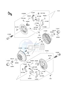 KAF 400 B [MULE 600] (B6F-B9F) B8F drawing FRONT HUBS_BRAKES