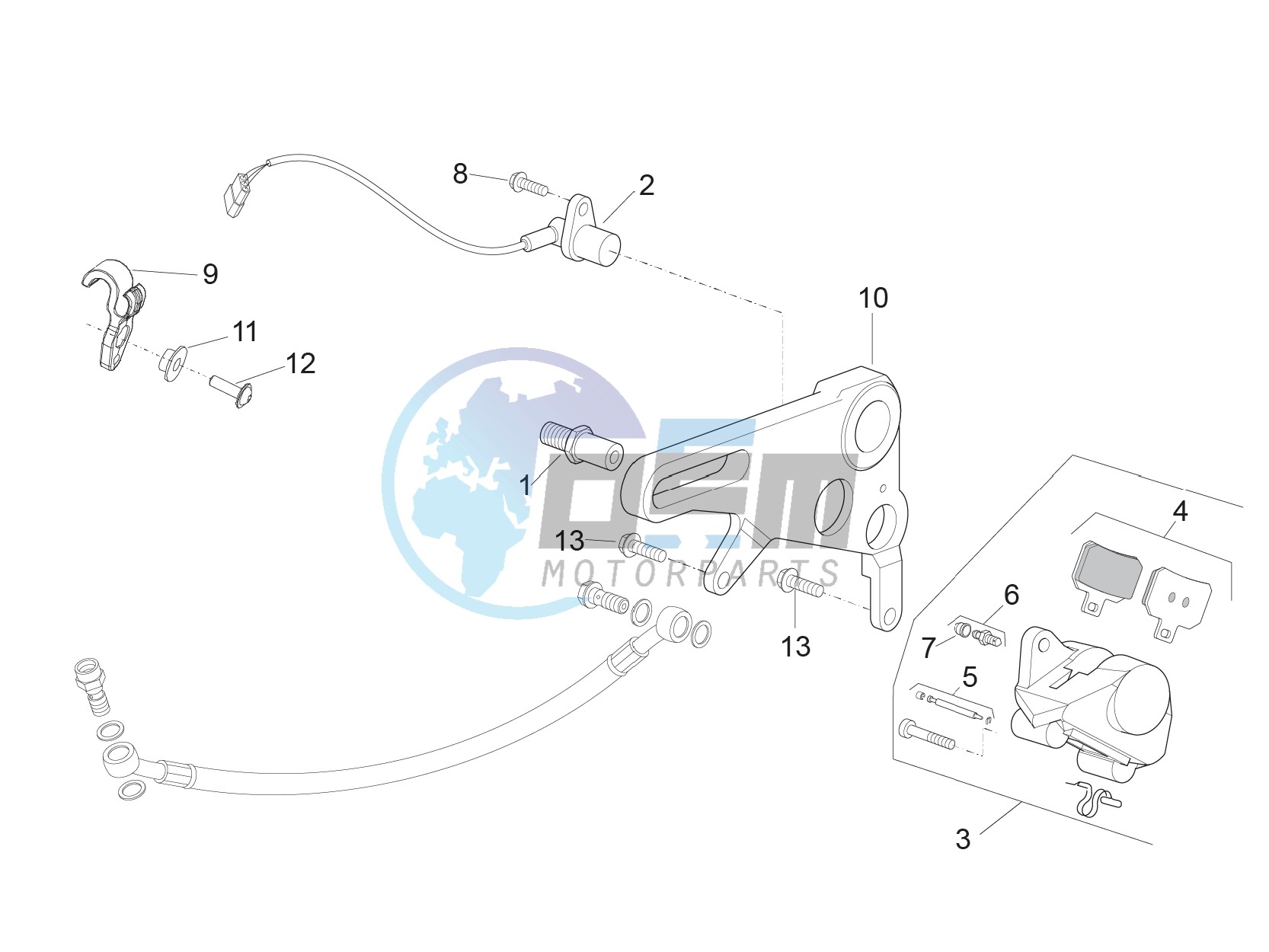 Rear brake caliper