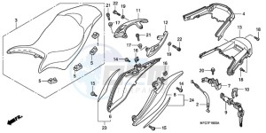 CB600F39 UK - (E / MKH ST) drawing SEAT/REAR COWL