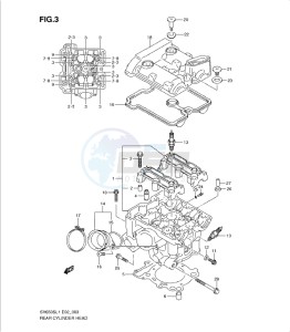 SV650/S drawing REAR CYLINDER HEAD