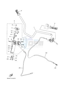 YFM700FWBD YFM70KPAJ KODIAK 700 EPS (B32K) drawing STEERING HANDLE & CABLE