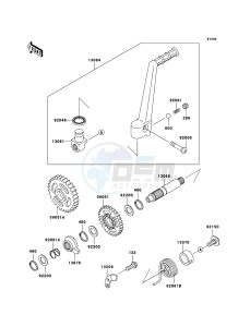 KX125 KX125-M3 EU drawing Kickstarter Mechanism