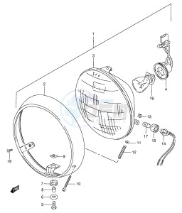 GN250 (E2) drawing HEADLAMP (E1,E2,E24,P95)