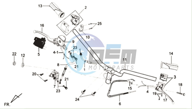 STEERING /  BRAKE LEVERS CPL.  L /R