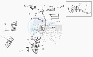 California 1100 Stone - Metal PI Special Sport/Al. PI drawing Rh front brake system