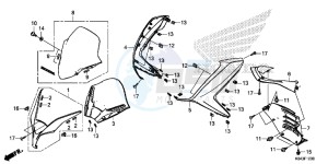 NSS300D Forza - NSS300D UK - (E) drawing FRONT COVER/ METER VISOR