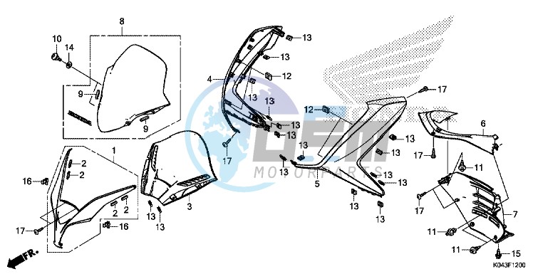 FRONT COVER/ METER VISOR