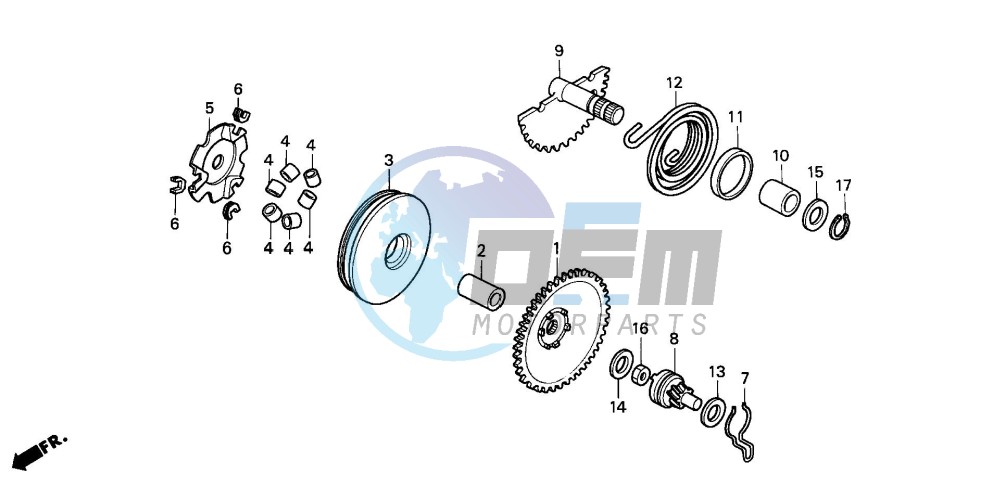 DRIVE FACE / KICK STARTER SPINDLE