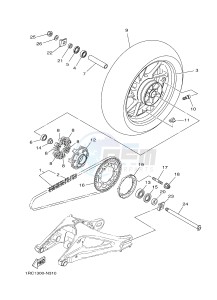 MT09 900 (1RCD 1RCE) drawing REAR WHEEL