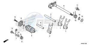 GLR1251WHF CB125F UK - (E) drawing GEARSHIFT DRUM