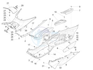 X10 350 4t 4v ie e3 drawing Central cover - Footrests