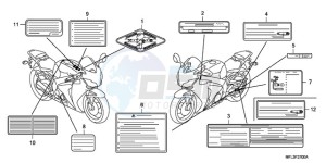 CBR1000RA9 Europe Direct - (ED / ABS MME REP) drawing CAUTION LABEL (1)