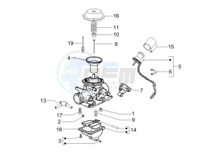 Carnaby 125 4t e3 drawing Carburetors components