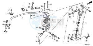 CBR125RTD CBR125RT UK - (E) drawing REAR BRAKE MASTER CYLINDER