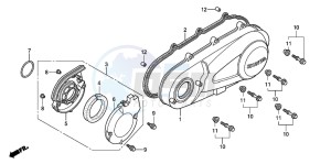 PES150R 125 drawing LEFT CRANKCASE COVER