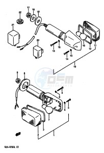 GSX-R750 (J-K-L) drawing TURNSIGNAL LAMP