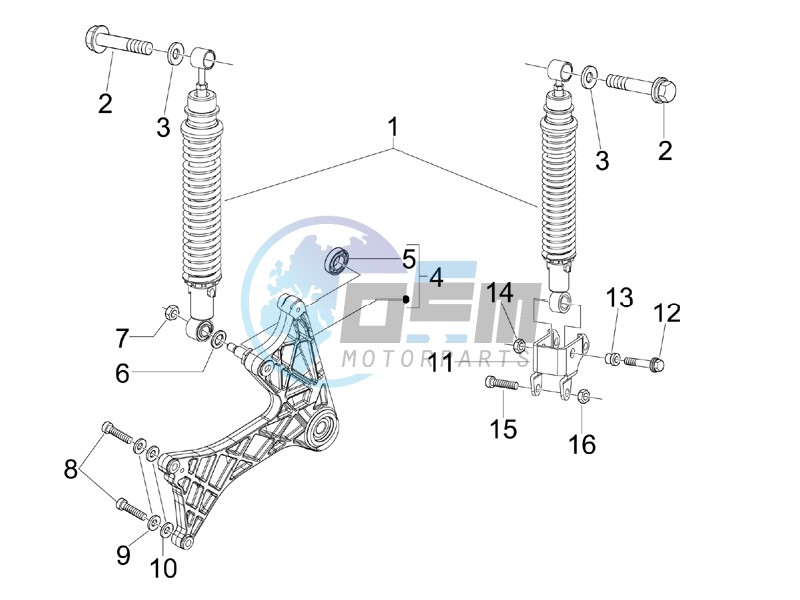 Rear suspension - Shock absorbers