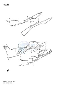 AN400 (E03) Burgman drawing SIDE LEG SHIELD (AN400AL1 E33)