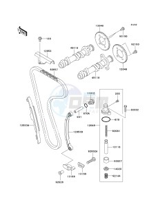 EX 250 F [NINJA 250R] (6F-7F) F6F drawing CAMSHAFT-- S- -_TENSIONER