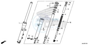 VT750C2SD UK - (E) drawing FRONT FORK (VT750C2S)