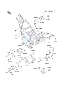 KLX 650 D [KLX650R] (D1) [KLX650R] drawing FRAME FITTINGS