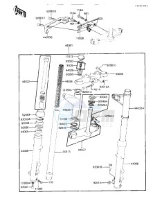 KZ 550 A (A3-A4) drawing FRONT FORK -- KZ550-A3- -