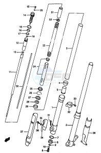 RM250 (T-V-W-X-Y) drawing FRONT DAMPER (MODEL T)