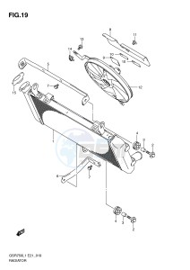 GSR750 (E21) drawing RADIATOR (GSR750UEL1 E21)