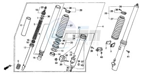 XR200R drawing FRONT FORK