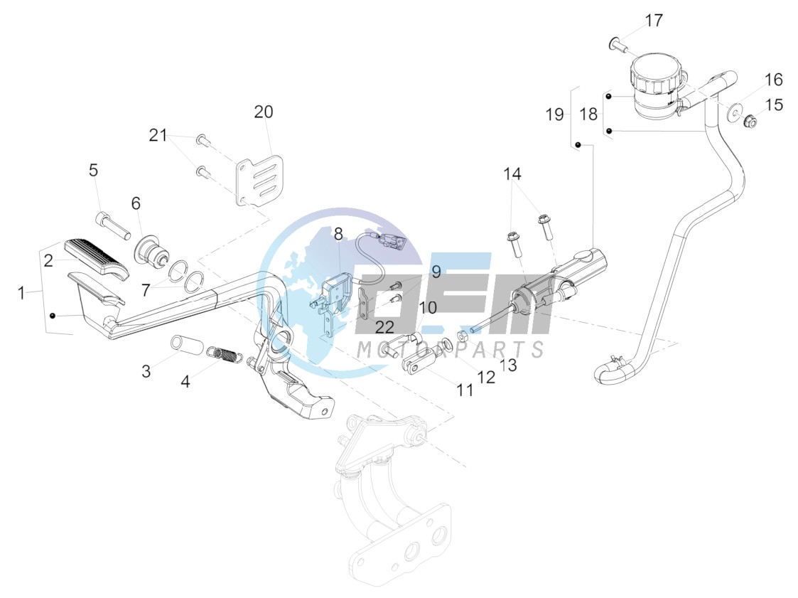 Rear master cylinder