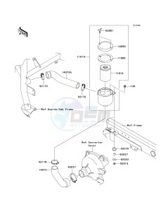 KAF 950 F [MULE 4010 DIESEL 4X4] (F9F-FAF) FAF drawing AIR CLEANER-BELT CONVERTER