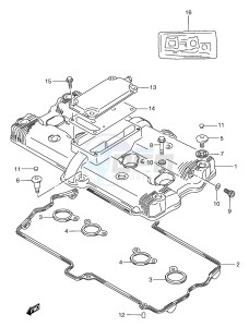 GSX750F (E2) drawing CYLINDER HEAD COVER