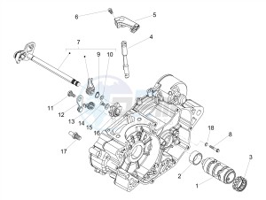 SX 125 E4 (APAC) drawing Gear box / Selector / Shift cam