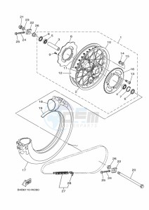 YZ85LW YZ80 (B0GL) drawing REAR WHEEL