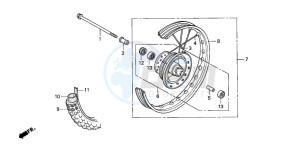 CRF80F 100 drawing FRONT WHEEL