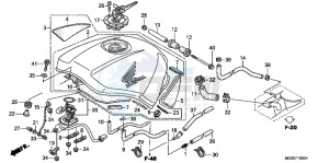 ST1300AE Pan Europoean - ST1300 UK - (E) drawing FUEL TANK